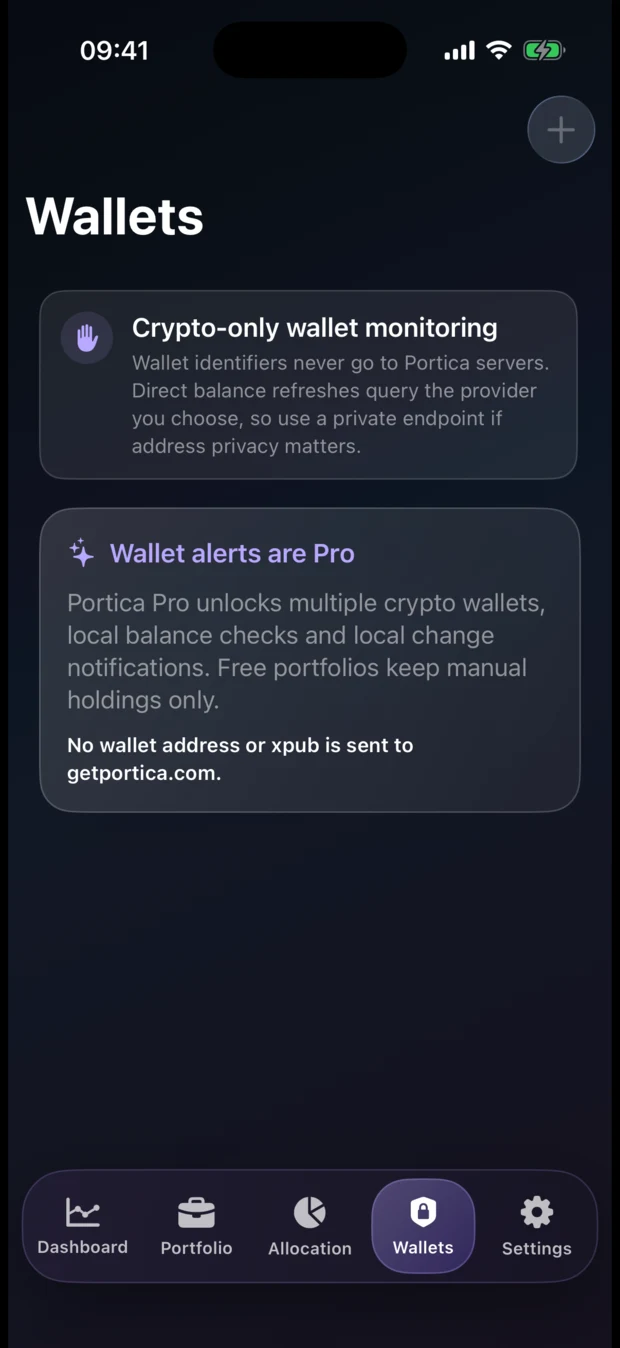 Wallet monitoring privacy screen
